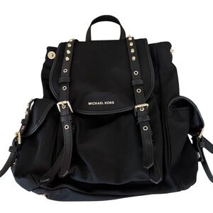 Michael Kors Black Studded Nylon Backpack